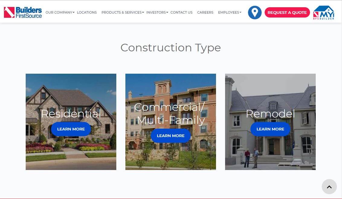 Builders FirstSource website